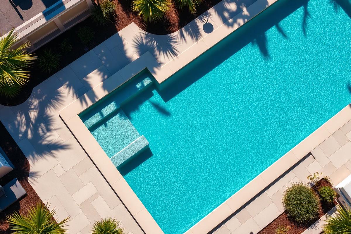 Luxury pool aerial view